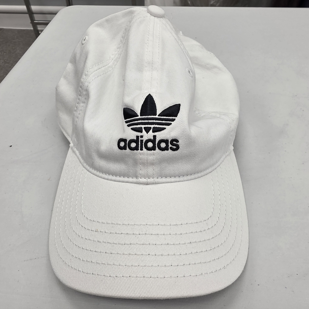 Adidas White and Black Logo Cap